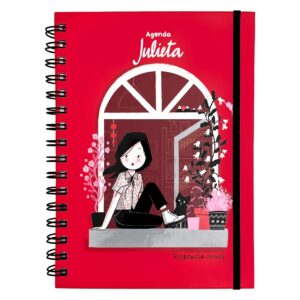 Nueva agenda Julieta - roja - (ventana)